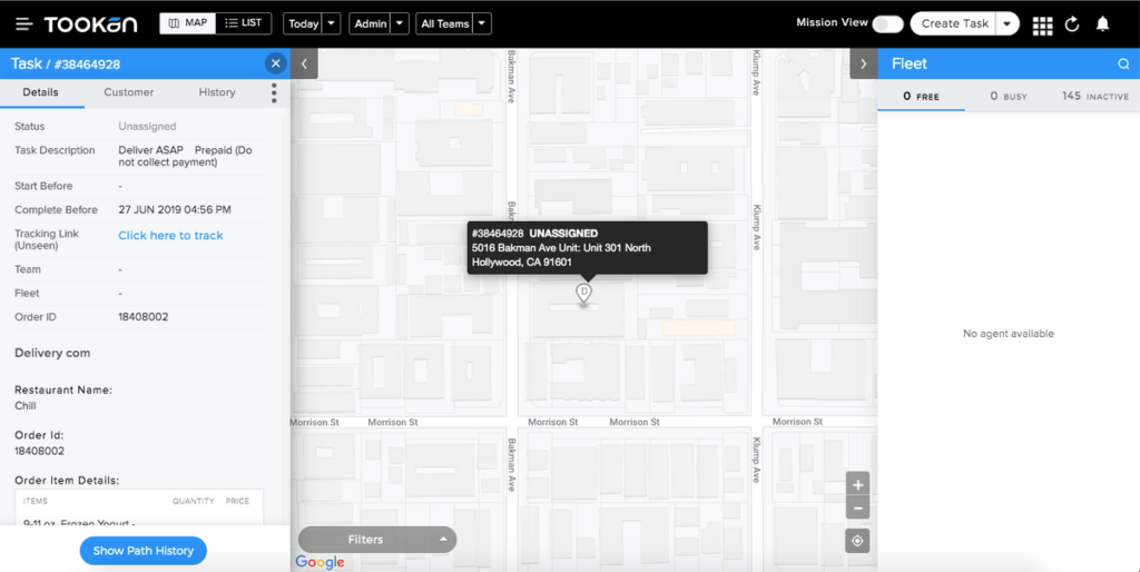 Integrate Delivery.com with Tookan