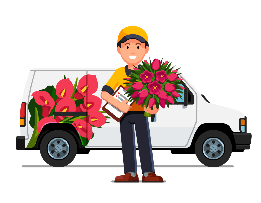 Direct-To-Consumer flower delivery person