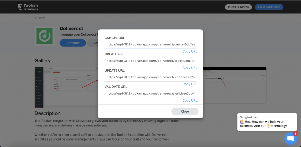 Integrate your Deliverect Account with Tookan